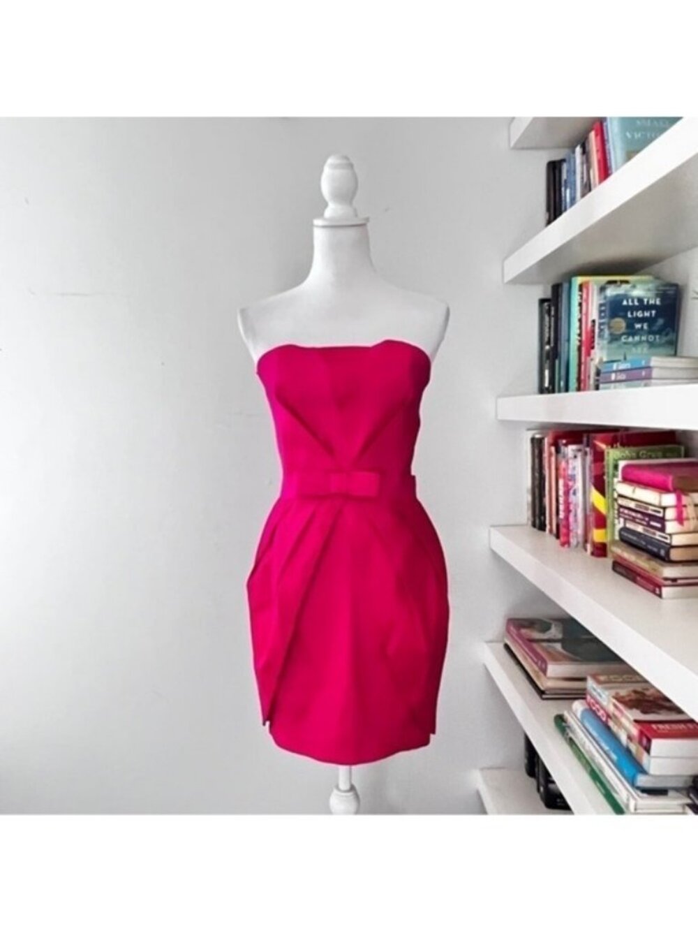 Cache fushia pink strapless dress size M/L